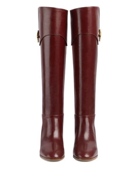 gucci knee-high boots with horsebit|Gucci embroidered boots.